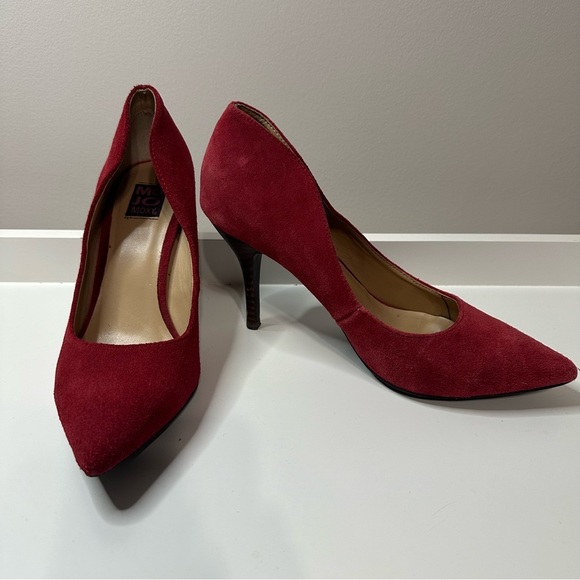 Mojo Moxy Shoes - Mojo Moxy Red Pump with Wooden Stiletto Detail Size 7.5